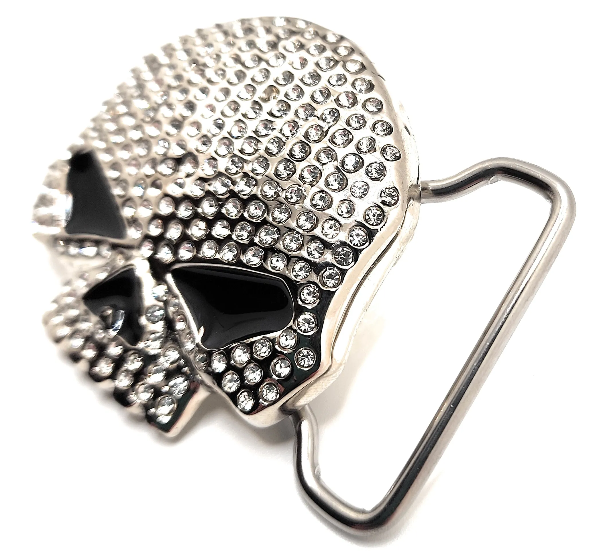 Rhinestone Skull Belt Buckle