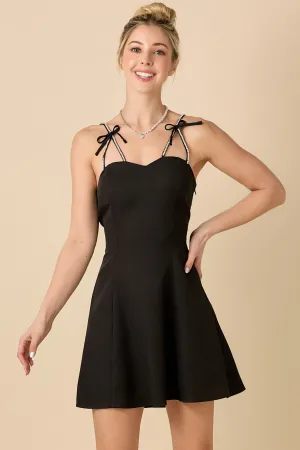 Rhinestone Strap Mini Dress
