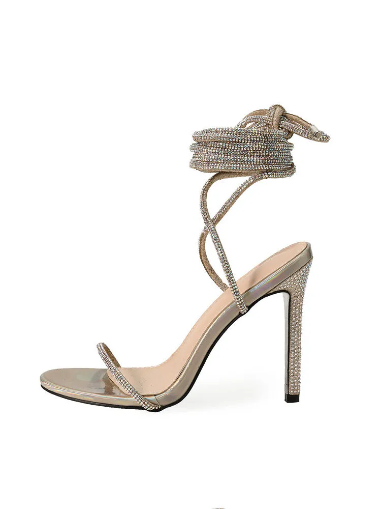 Rhinestone Strappy Heels