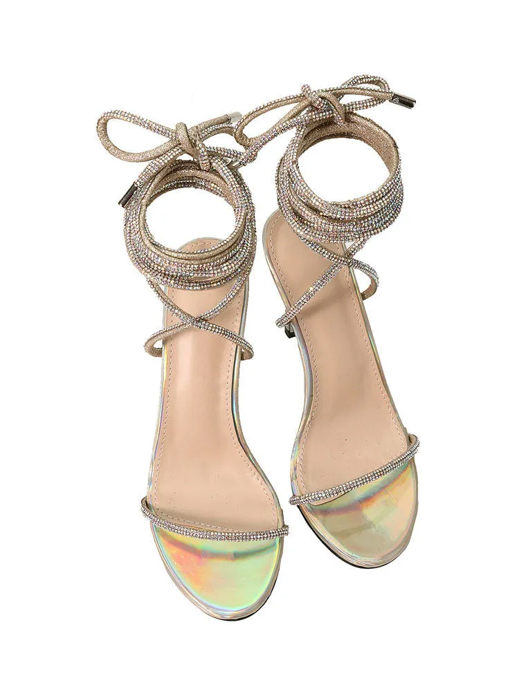 Rhinestone Strappy Heels