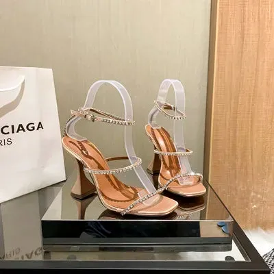 Rhinestone Straps Wine Cup Heels Sandals