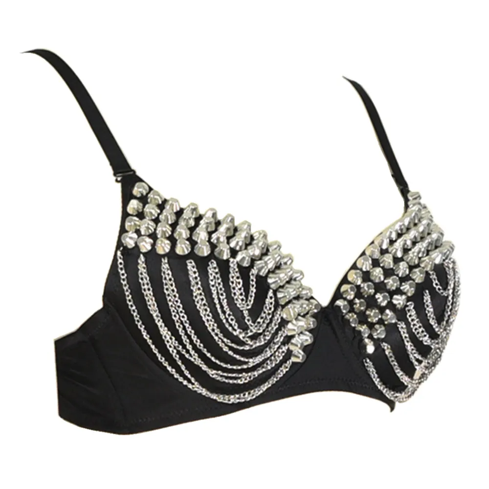 Rivet & Chain Tassel Bras Belly