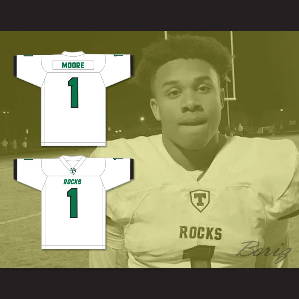 Rondale Moore 1 Trinity High School Shamrocks White Football Jersey 2