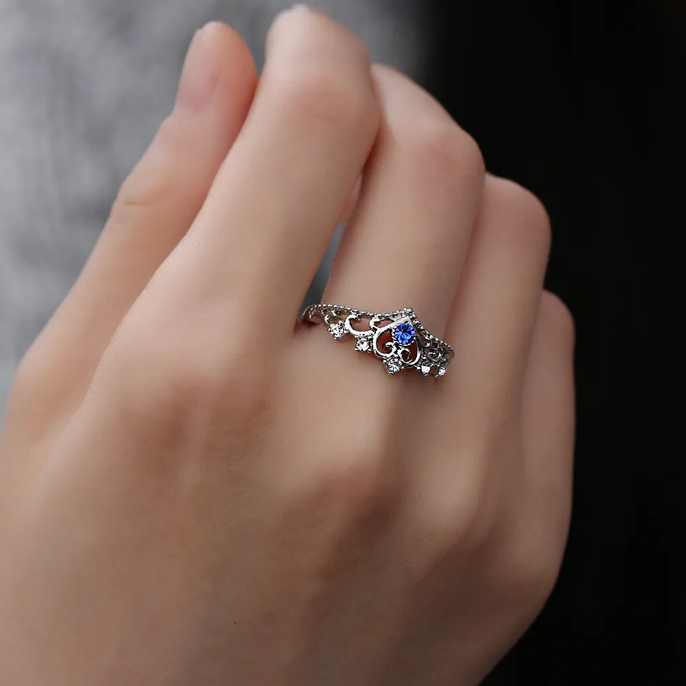 Rose Gold Crown Rhinestone Ring