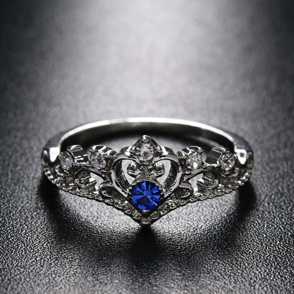 Rose Gold Crown Rhinestone Ring
