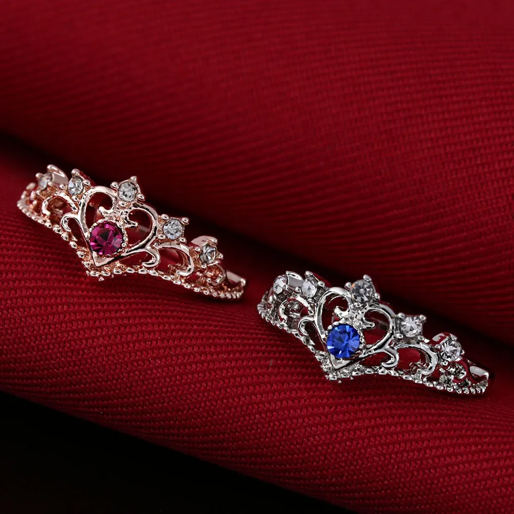 Rose Gold Crown Rhinestone Ring