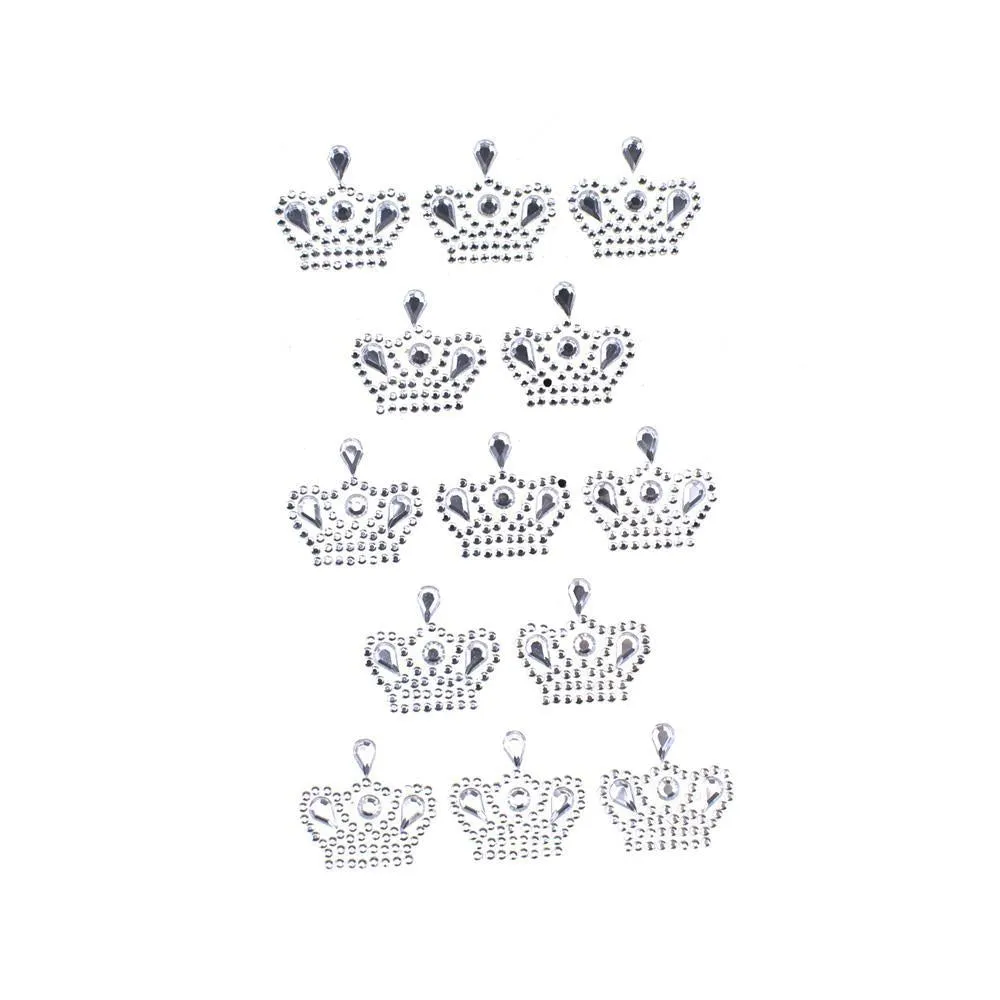 Royal High Crown Rhinestone Stickers, 1-Inch, 13-Count