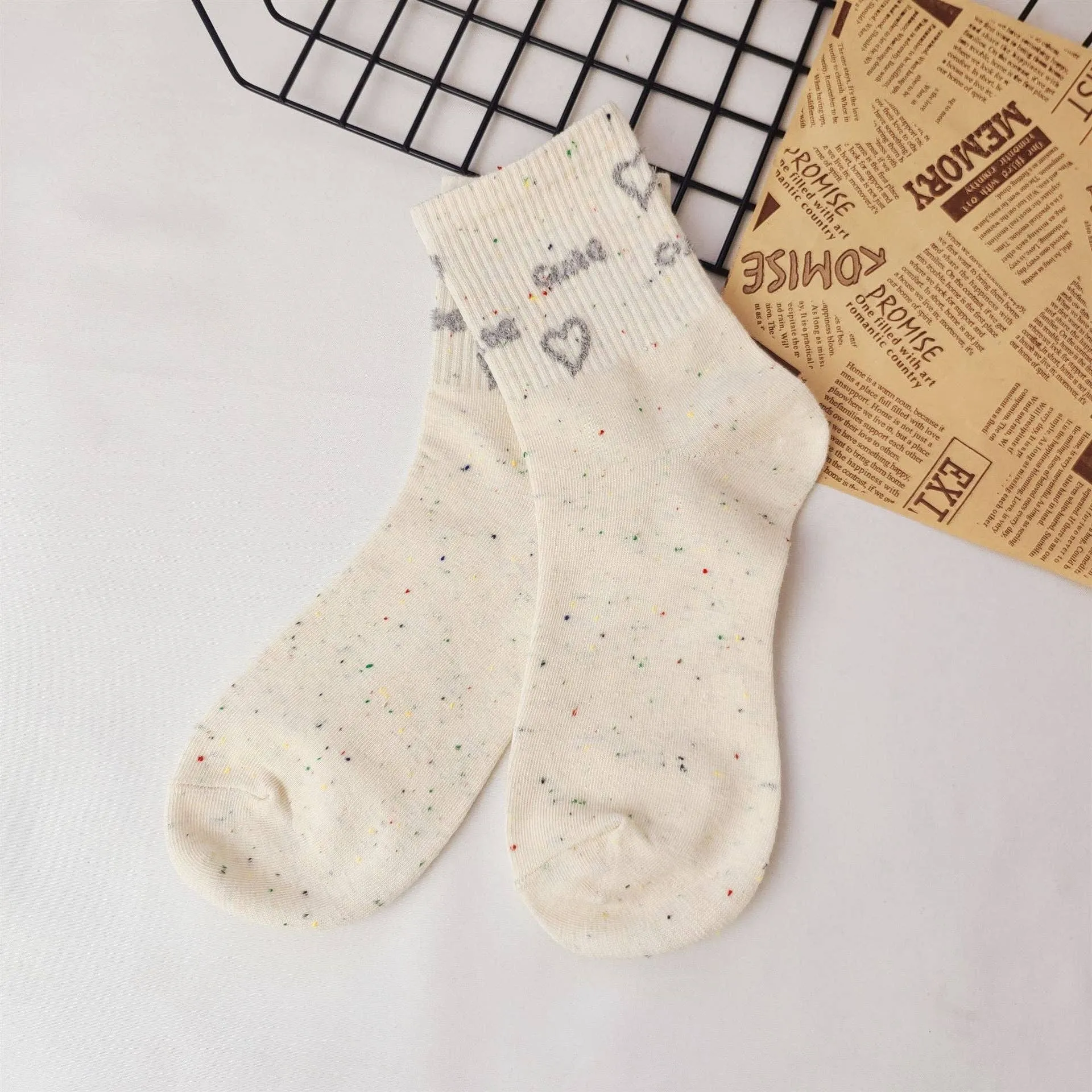 Rufia - Cute Cartoon Bear Pattern Crew Socks