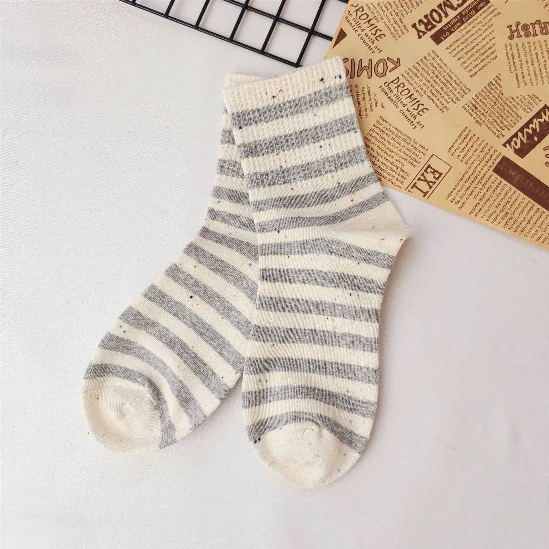 Rufia - Cute Cartoon Bear Pattern Crew Socks