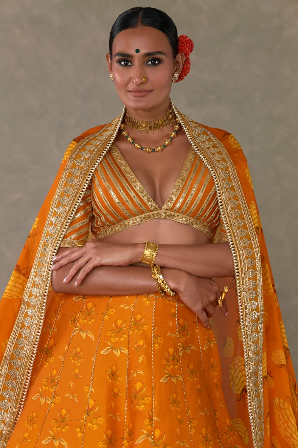 Rust Narangi-Bagh Lehenga Regular Price