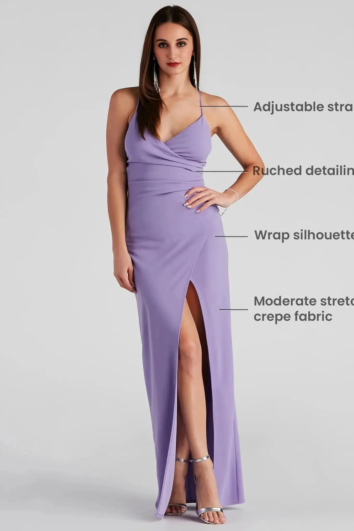 Sasha Formal High Slit Wrap Dress