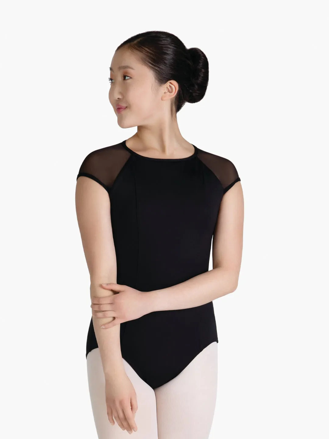 SE1076W Mesh Sleeve Raglan Leotard
