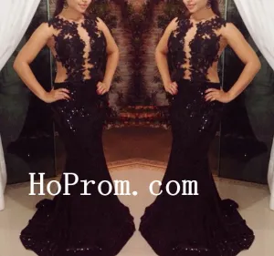 Sequin Beaded Prom Dresses,Black  Prom Dress,Evening Dress