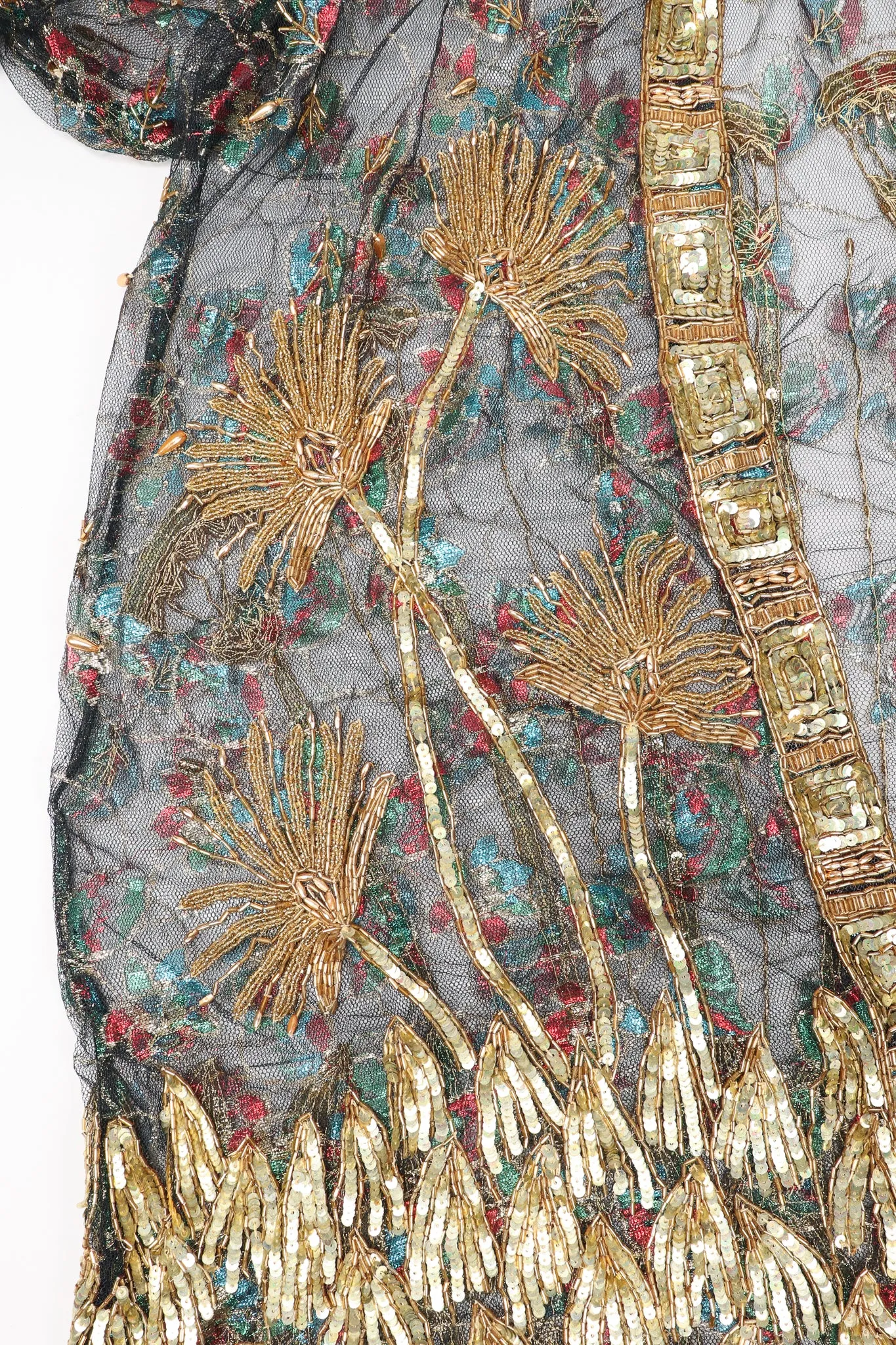 Sheer Embellished Duster Jacket