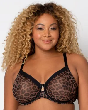 Sheer Mesh Unlined Underwire Bra - Designer Leo