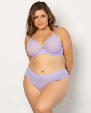 Sheer Mesh Unlined Underwire Bra - Lavender Mist