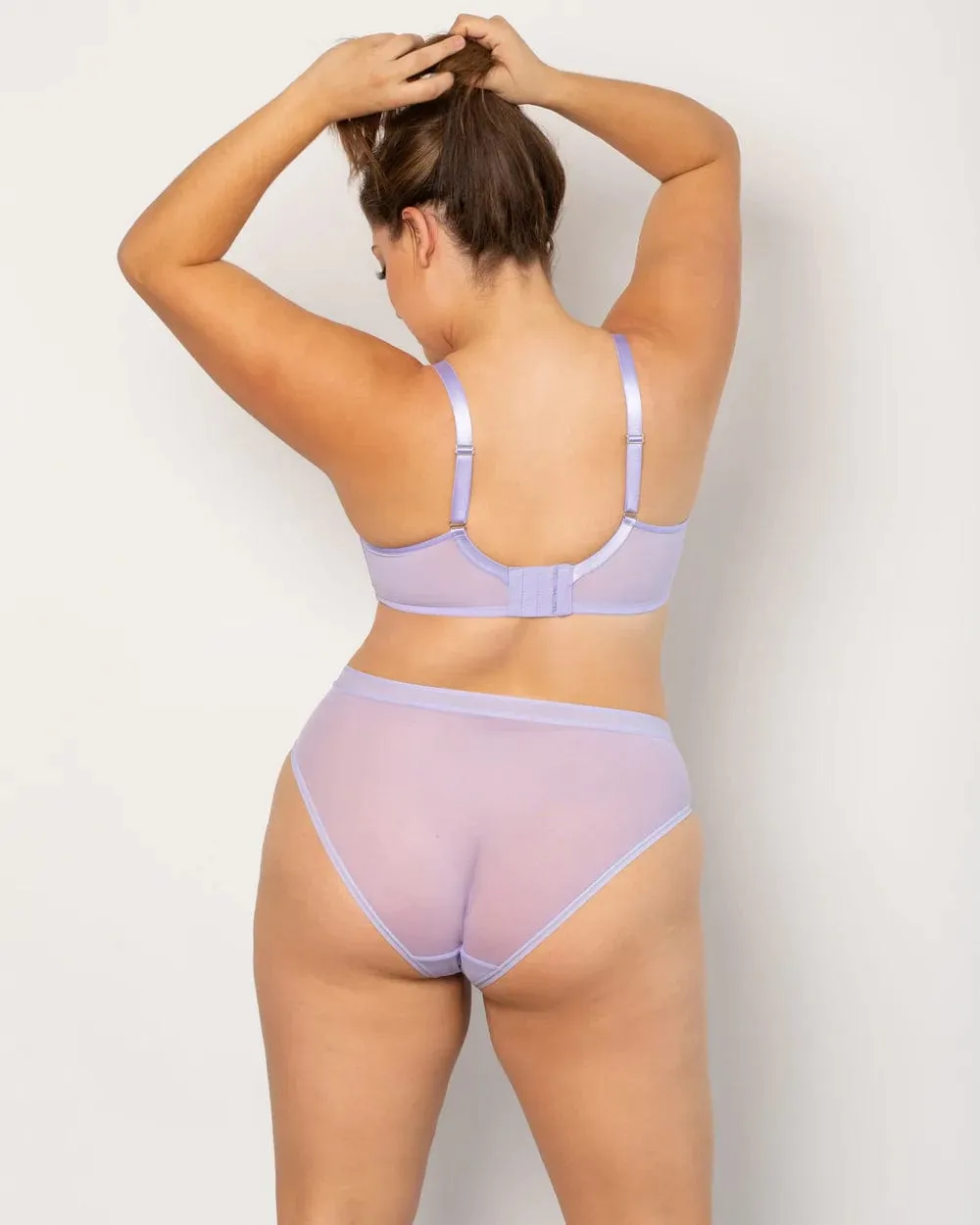 Sheer Mesh Unlined Underwire Bra - Lavender Mist