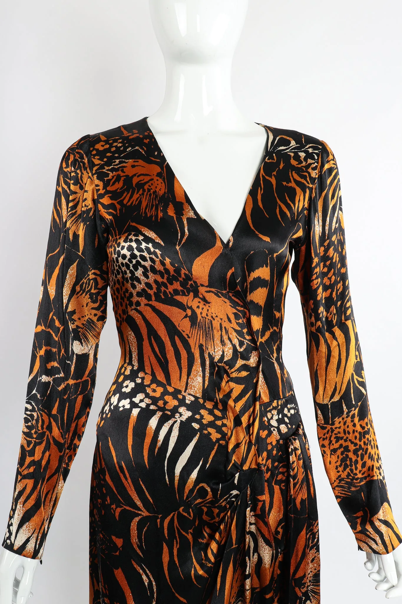 Silk Tiger Wrap Dress