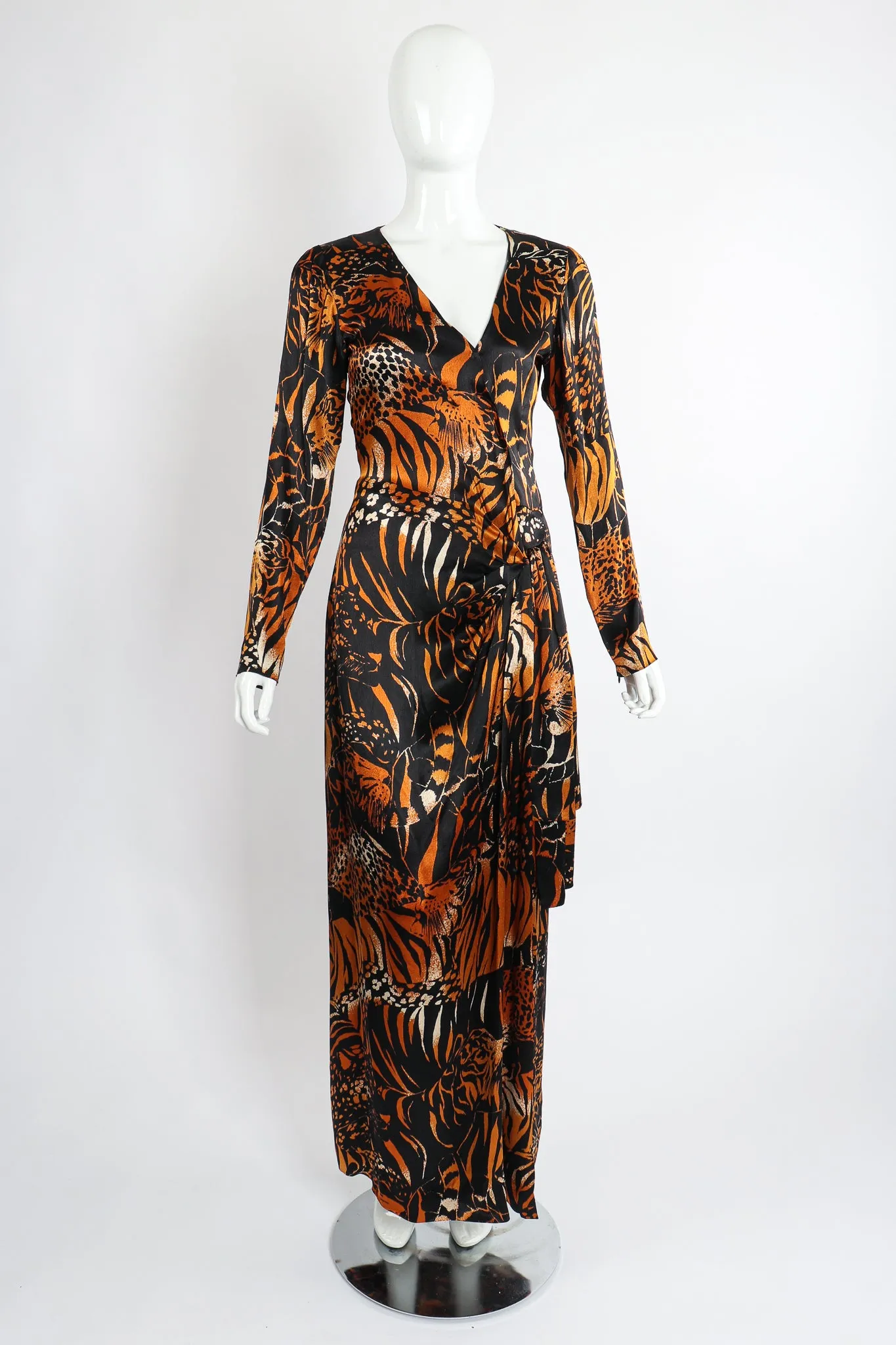 Silk Tiger Wrap Dress