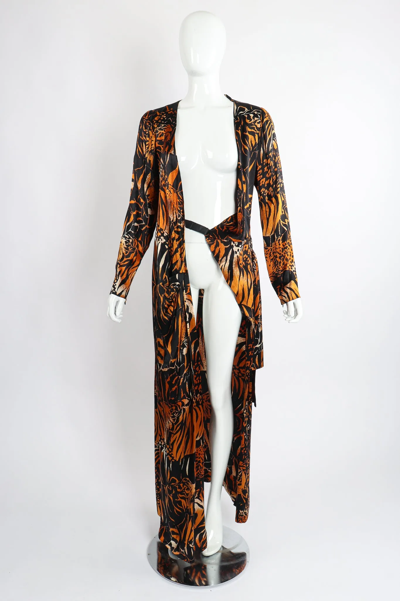 Silk Tiger Wrap Dress