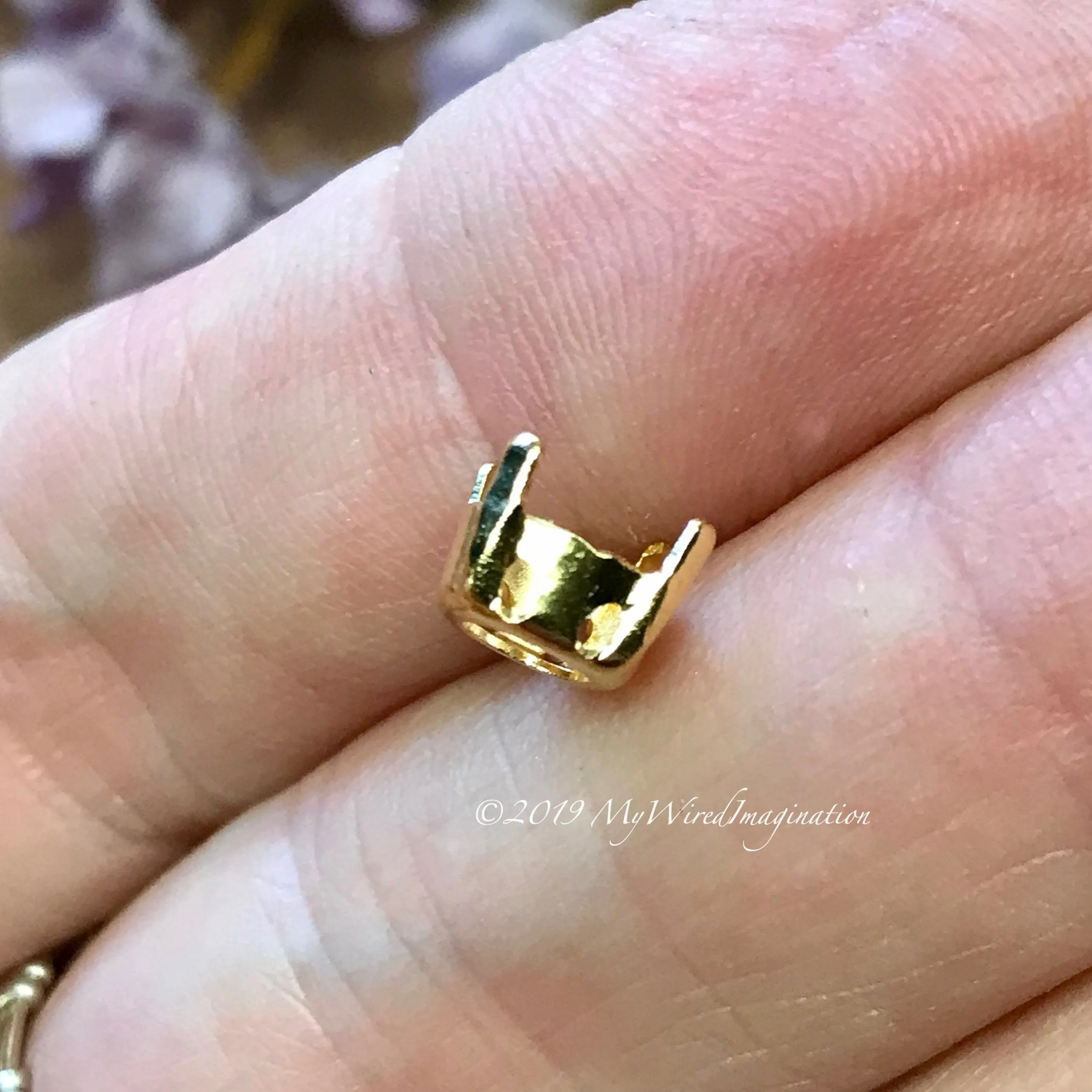 Silver or Gold Plated Settings, 6 pcs for 34ss/7mm Round Rhinestones or Gemstones