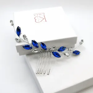 Simply Elegant Small Bridal Hair Comb in Blue, Wine Red or AB Rhinestone Crystals, Wedding Crystal Bridesmaids Hairpin