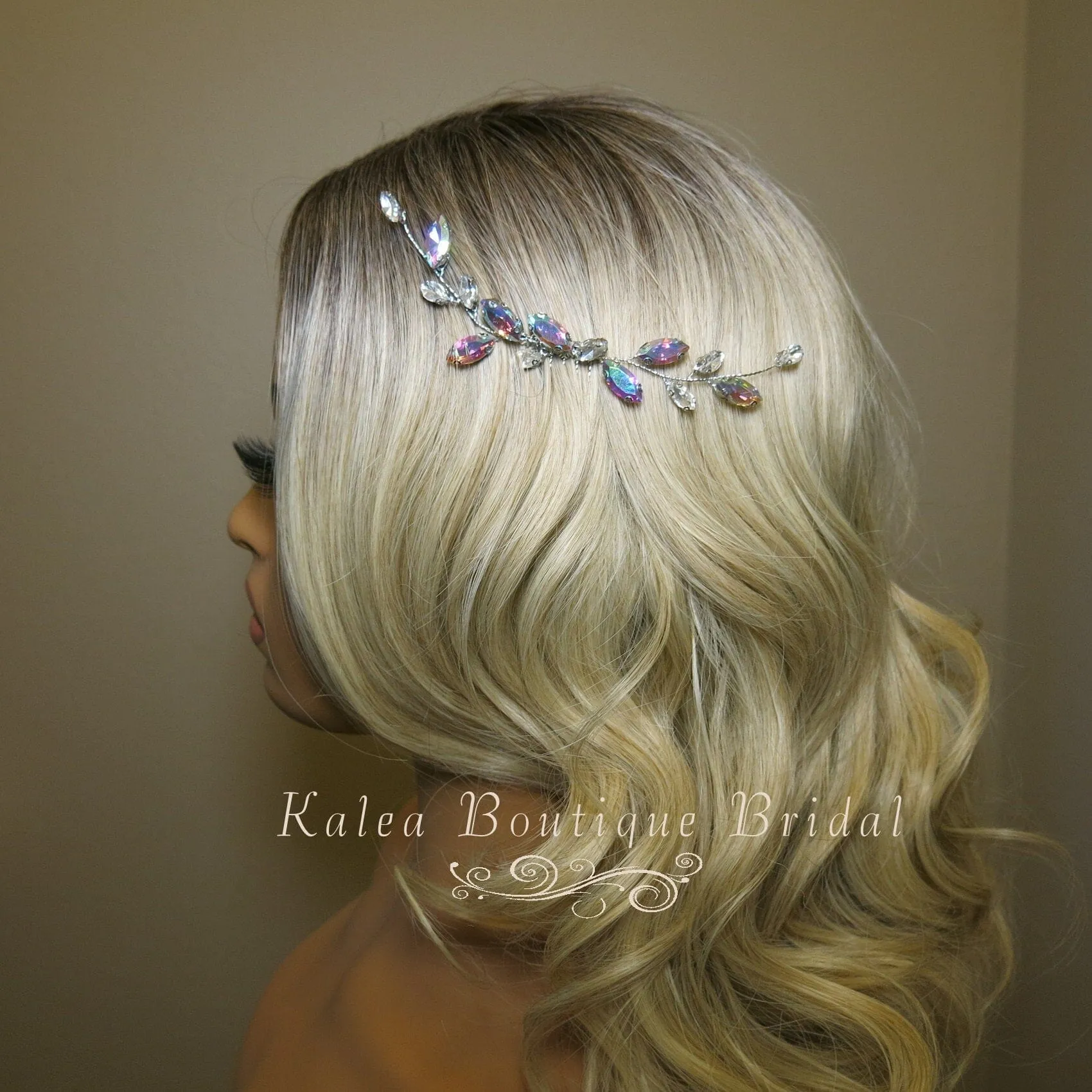Simply Elegant Small Bridal Hair Comb in Blue, Wine Red or AB Rhinestone Crystals, Wedding Crystal Bridesmaids Hairpin