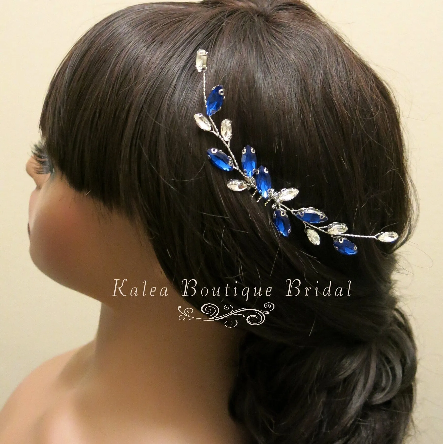Simply Elegant Small Bridal Hair Comb in Blue, Wine Red or AB Rhinestone Crystals, Wedding Crystal Bridesmaids Hairpin