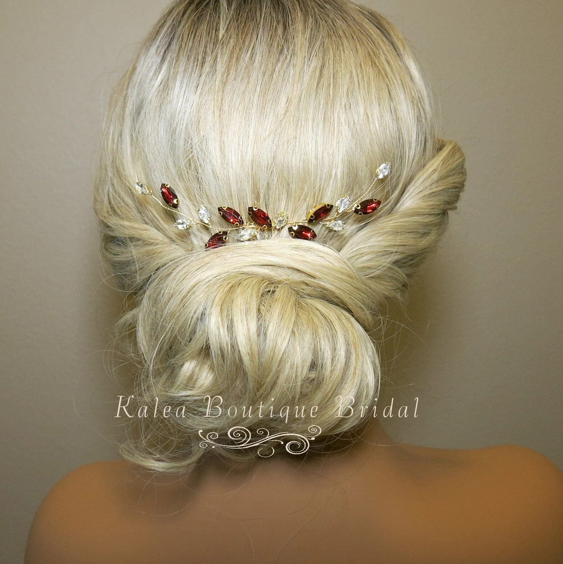 Simply Elegant Small Bridal Hair Comb in Blue, Wine Red or AB Rhinestone Crystals, Wedding Crystal Bridesmaids Hairpin