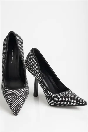 Sissyboy Diamante Court Shoes Black