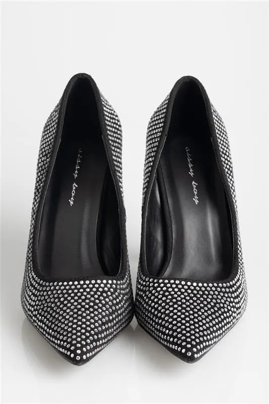 Sissyboy Diamante Court Shoes Black