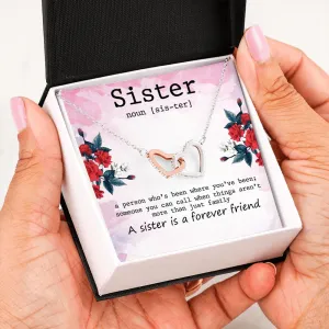 Sister Forever Friend Interlocking Hearts Necklace