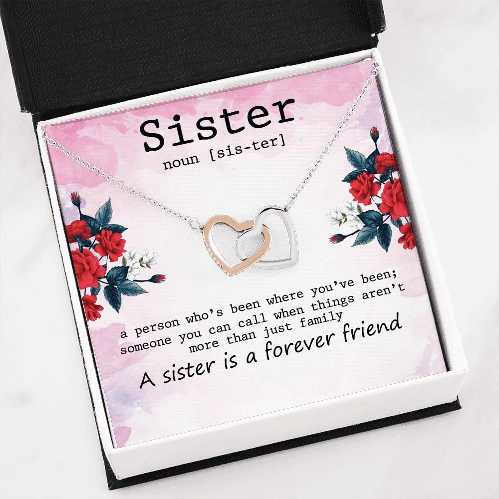 Sister Forever Friend Interlocking Hearts Necklace