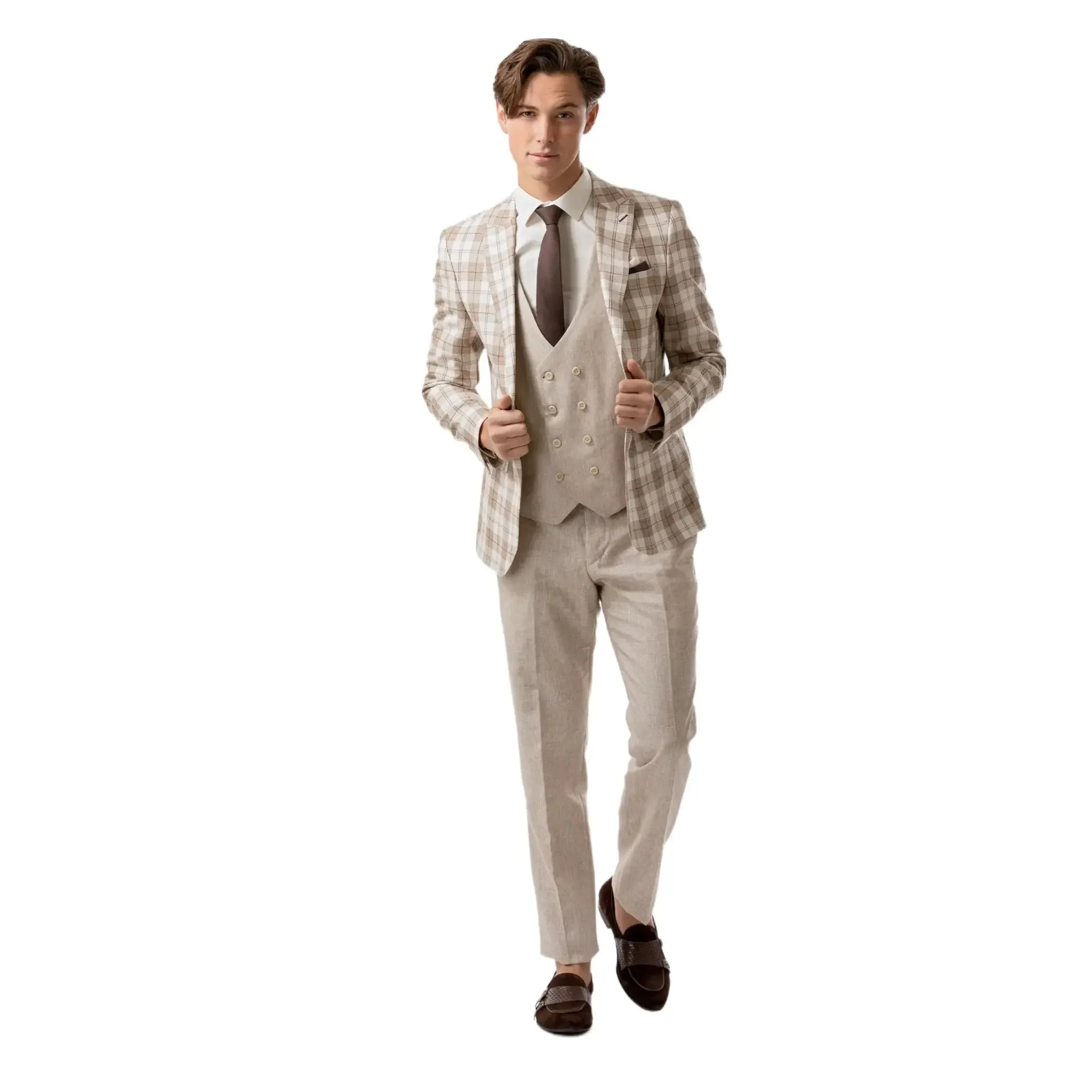 Slim Fit Vest Beige