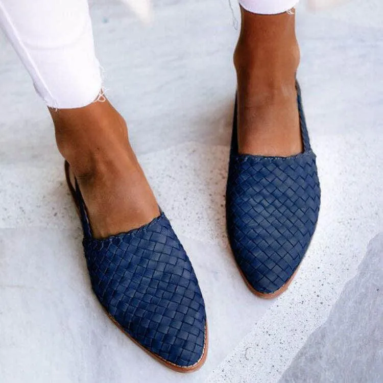 Slingback Bella™ | Women's Woven Leather Flats | Closed Toe, Comfortable Everyday Shoes for All-Day Wear