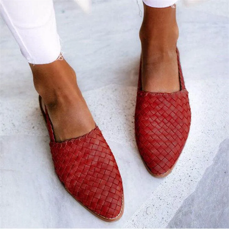Slingback Bella™ | Women's Woven Leather Flats | Closed Toe, Comfortable Everyday Shoes for All-Day Wear