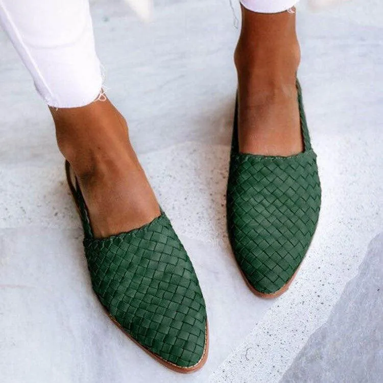 Slingback Bella™ | Women's Woven Leather Flats | Closed Toe, Comfortable Everyday Shoes for All-Day Wear