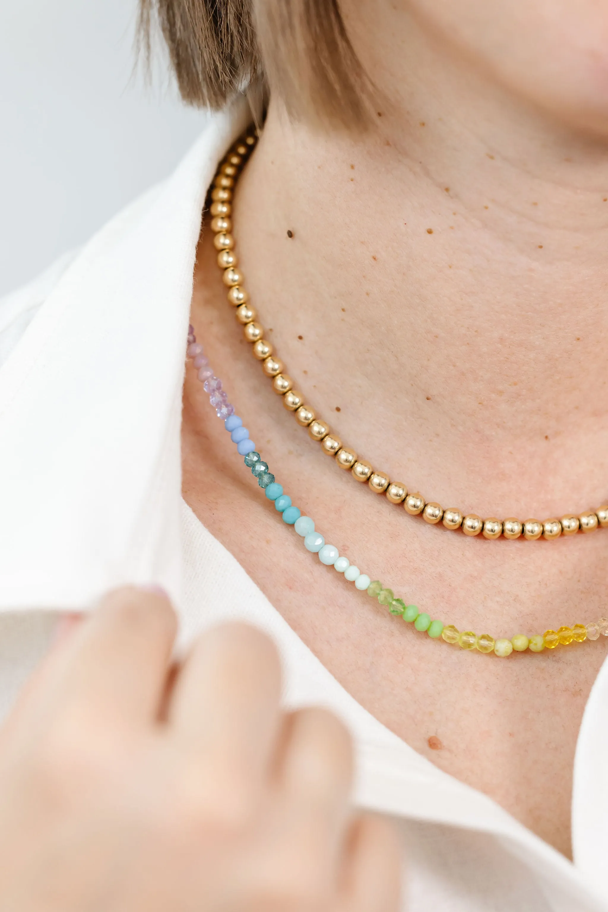 Spectrum Necklace (3MM   4MM Beads)