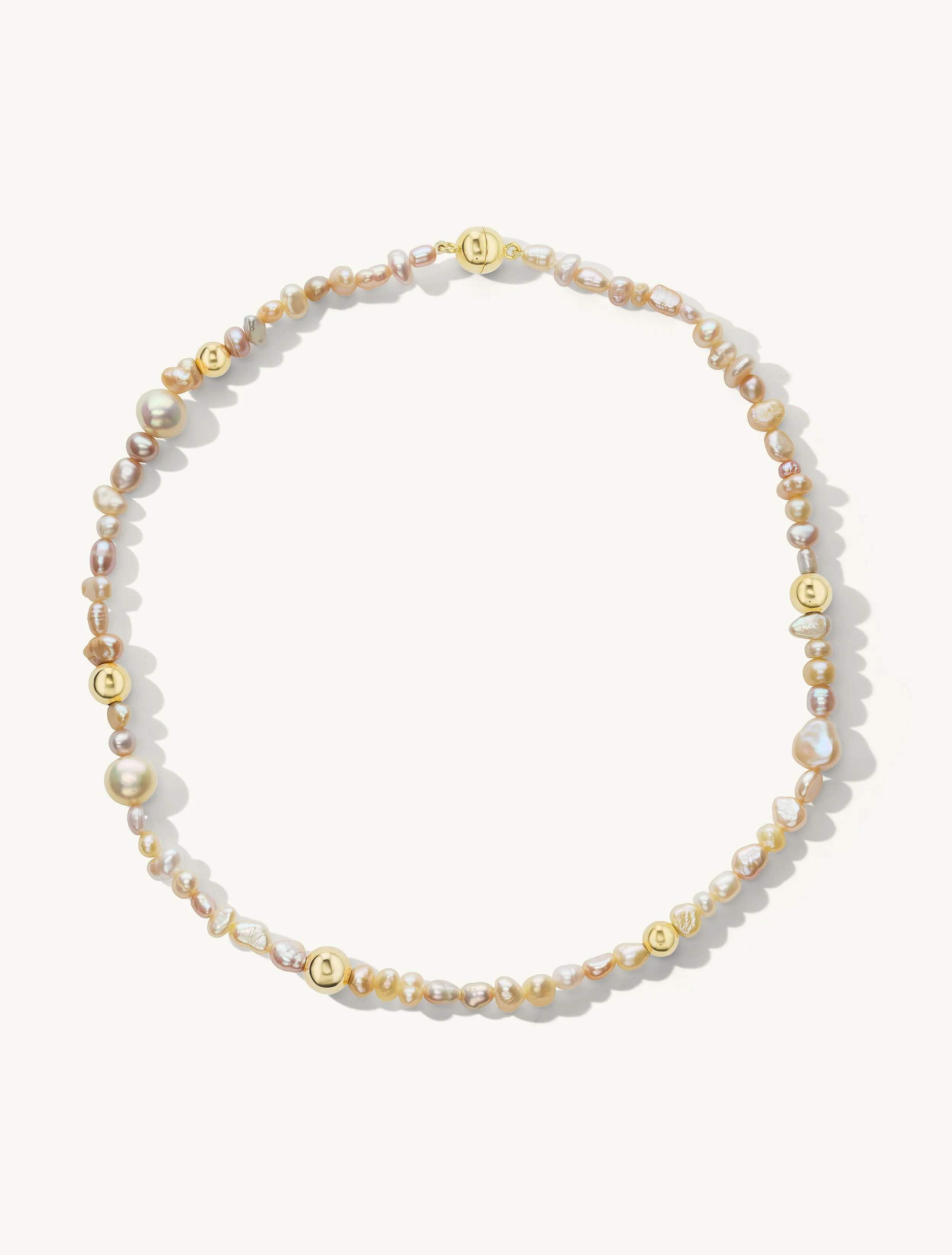 SRJ x KJH Pearl & Gold Bead Necklace