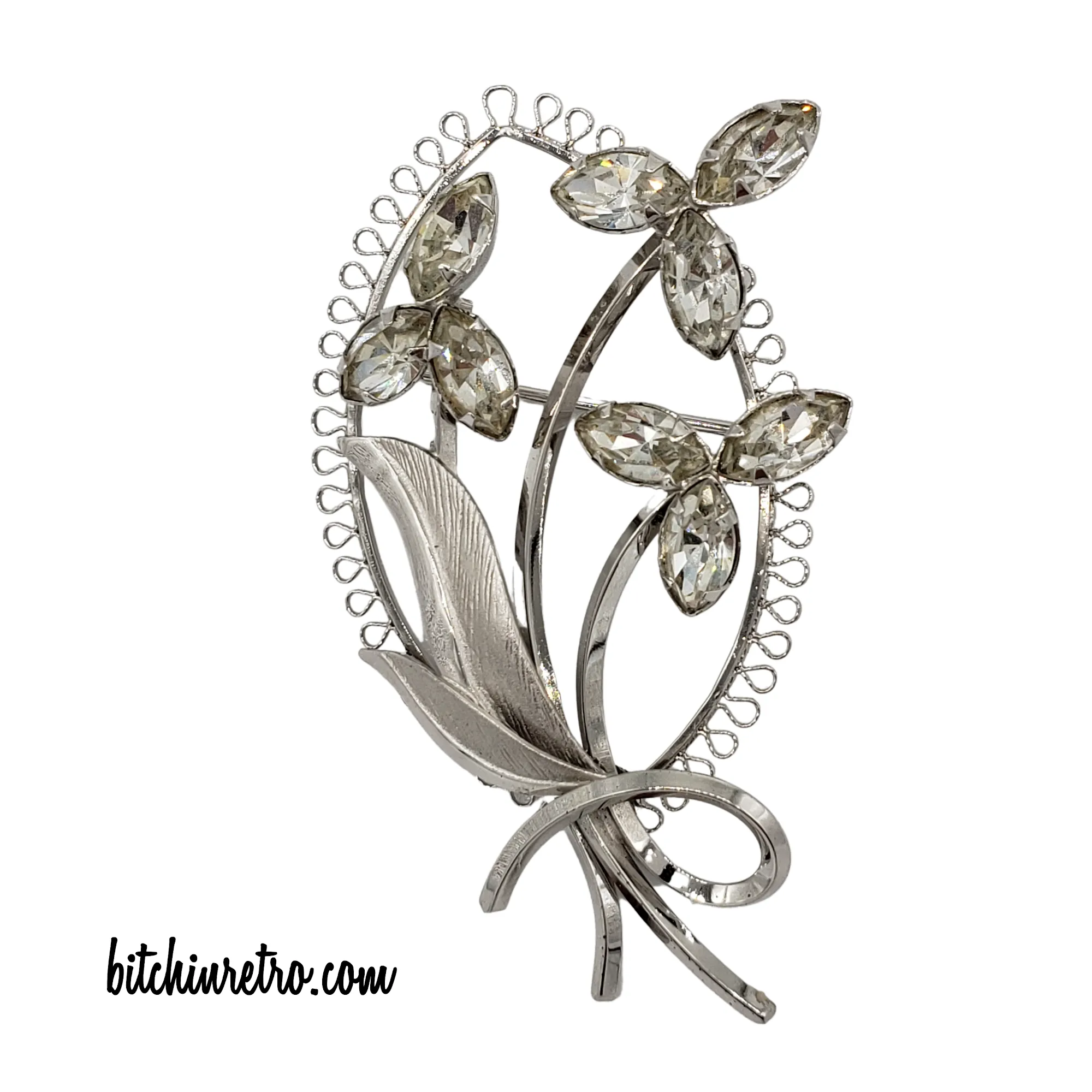 Star Art Vintage Sterling Silver Brooch & Earring Set