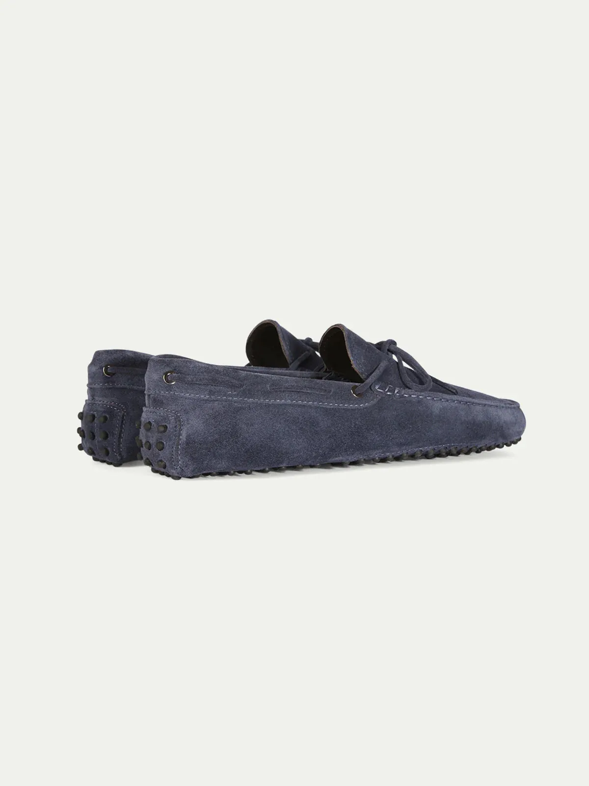Steel Blue Italian Suede Ophelia Driving Loafers - Loafers Shoes