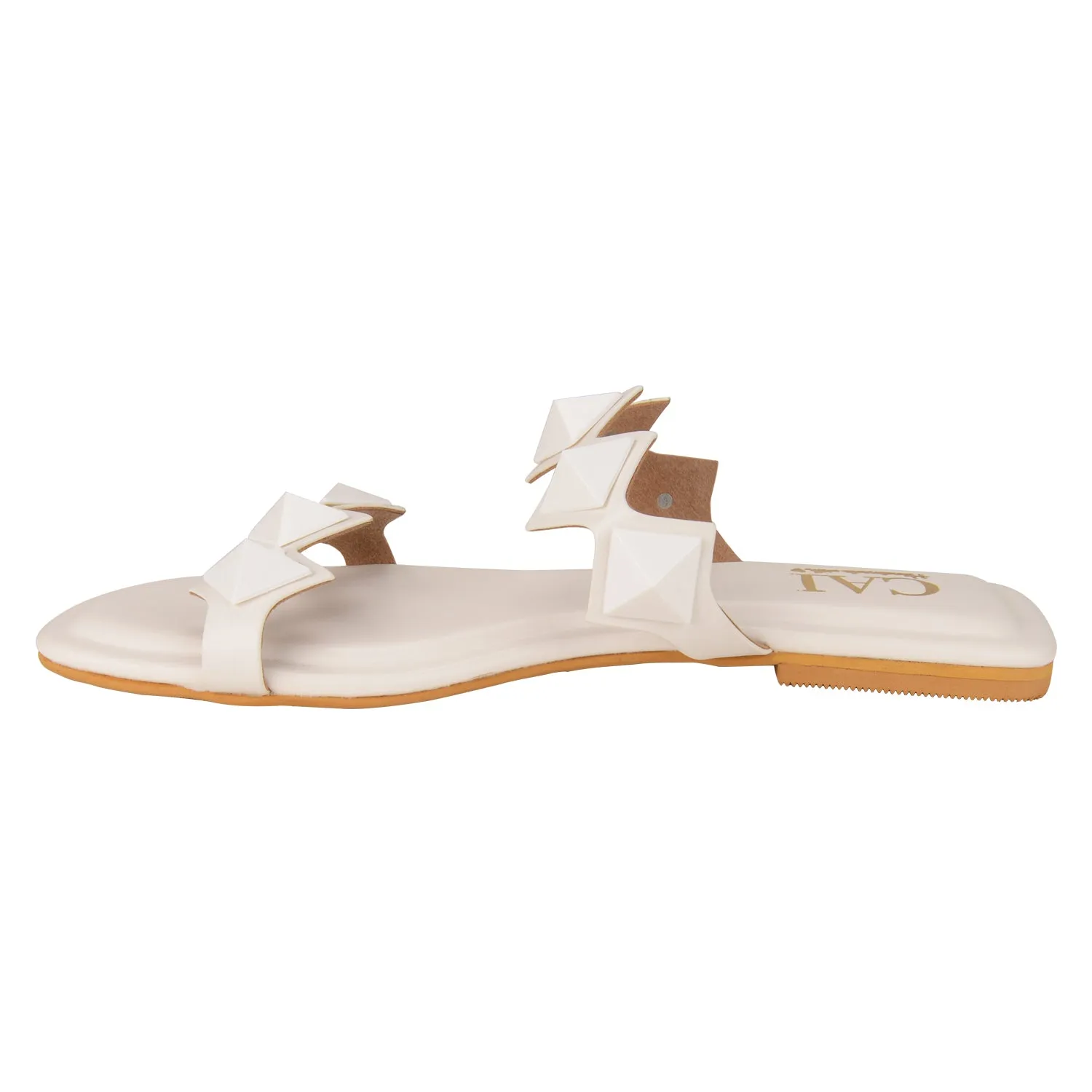 Stud Me White Flats