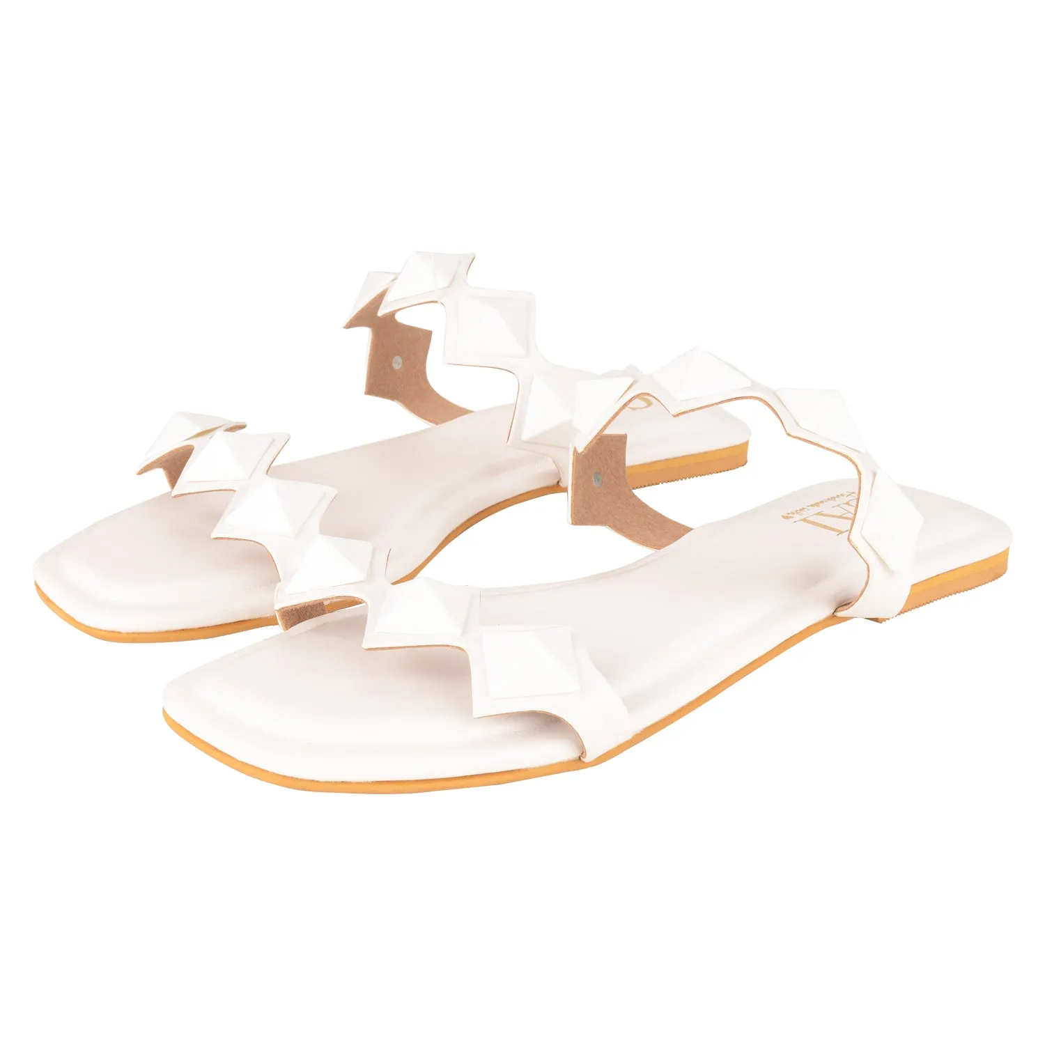 Stud Me White Flats