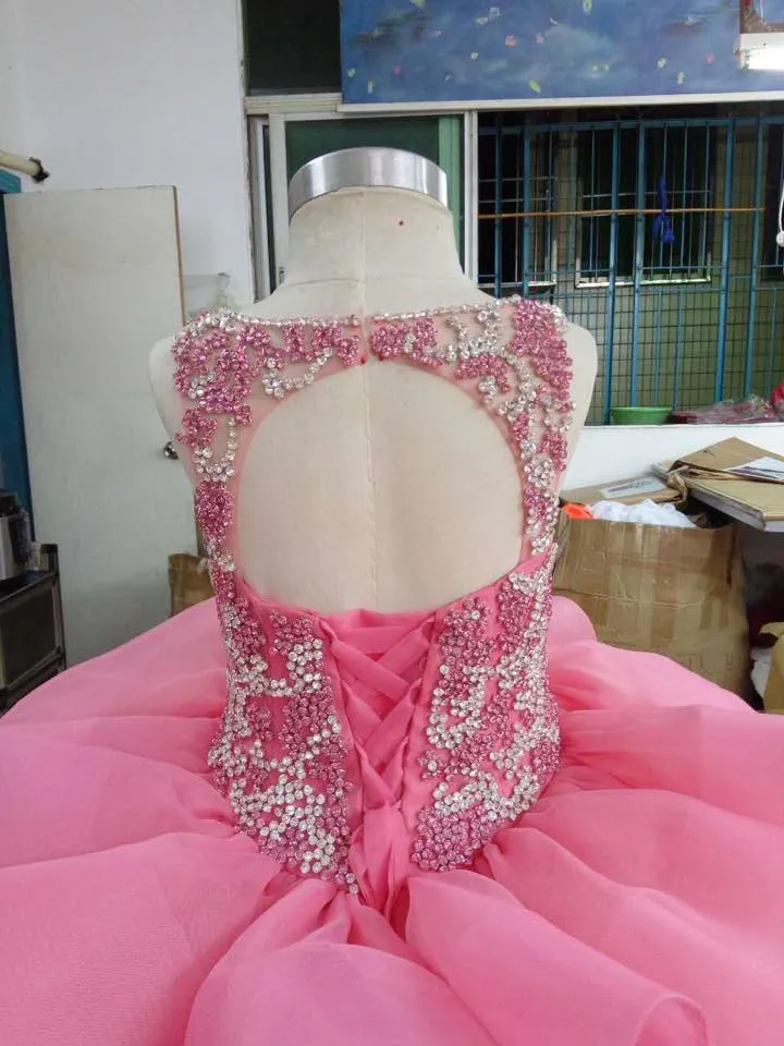 Stunning Beaded Bodice Little Girl Pageant Dress