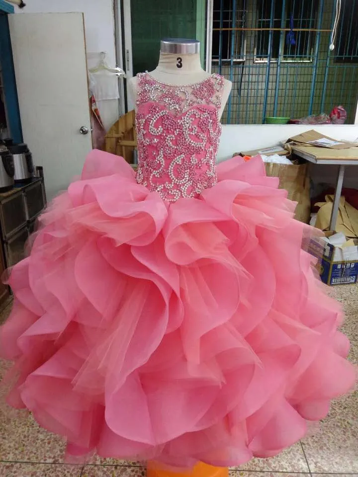 Stunning Beaded Bodice Little Girl Pageant Dress