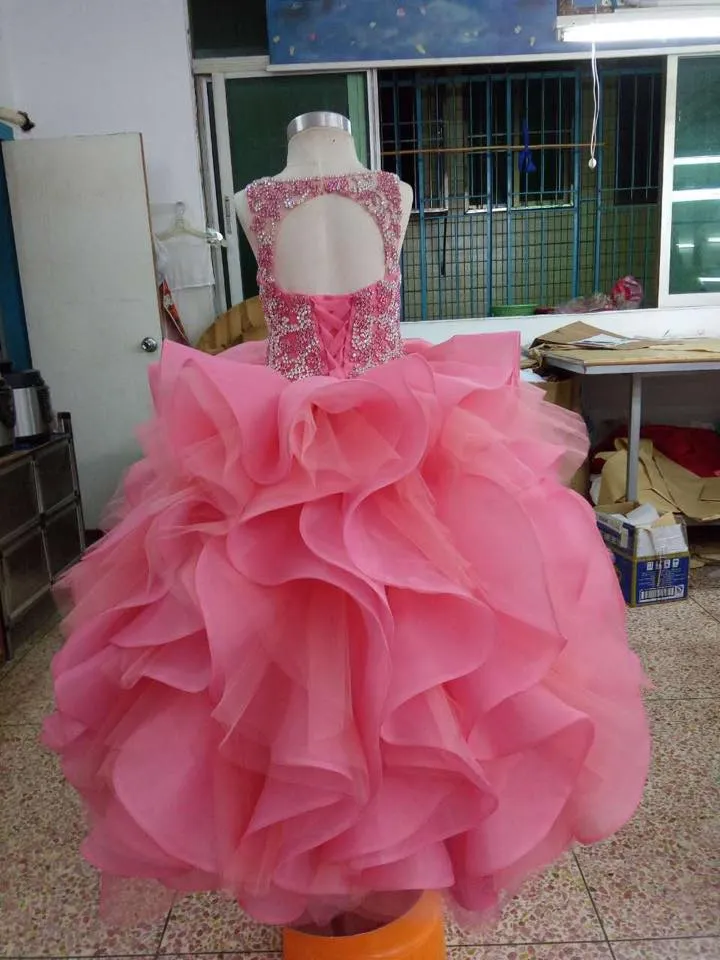 Stunning Beaded Bodice Little Girl Pageant Dress