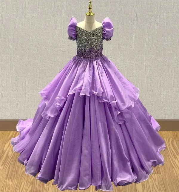 Stunning Purple Prom Couture With Sparkly Beaded Bodice