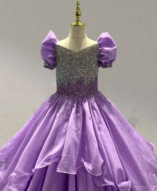 Stunning Purple Prom Couture With Sparkly Beaded Bodice