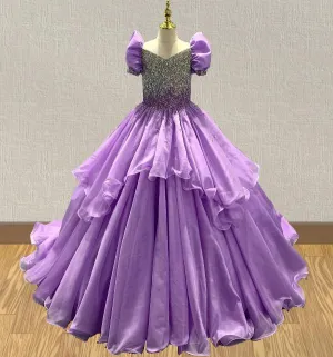 Stunning Purple Prom Couture With Sparkly Beaded Bodice