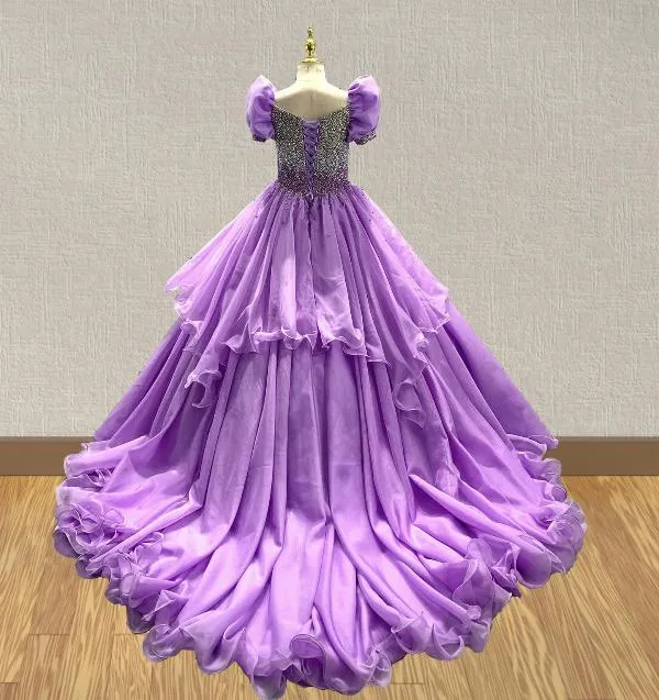 Stunning Purple Prom Couture With Sparkly Beaded Bodice